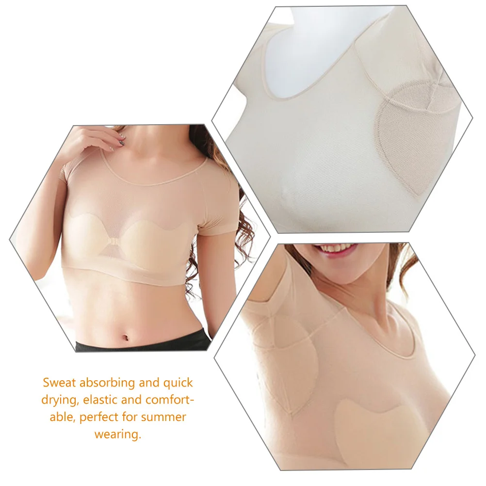 2 قطعة سترة امتصاص العرق للنساء تحت الإبط منصات العرق الرطوبة فتل قميص سريعة الجافة تنفس اللياقة البدنية اليوغا تجريب #1