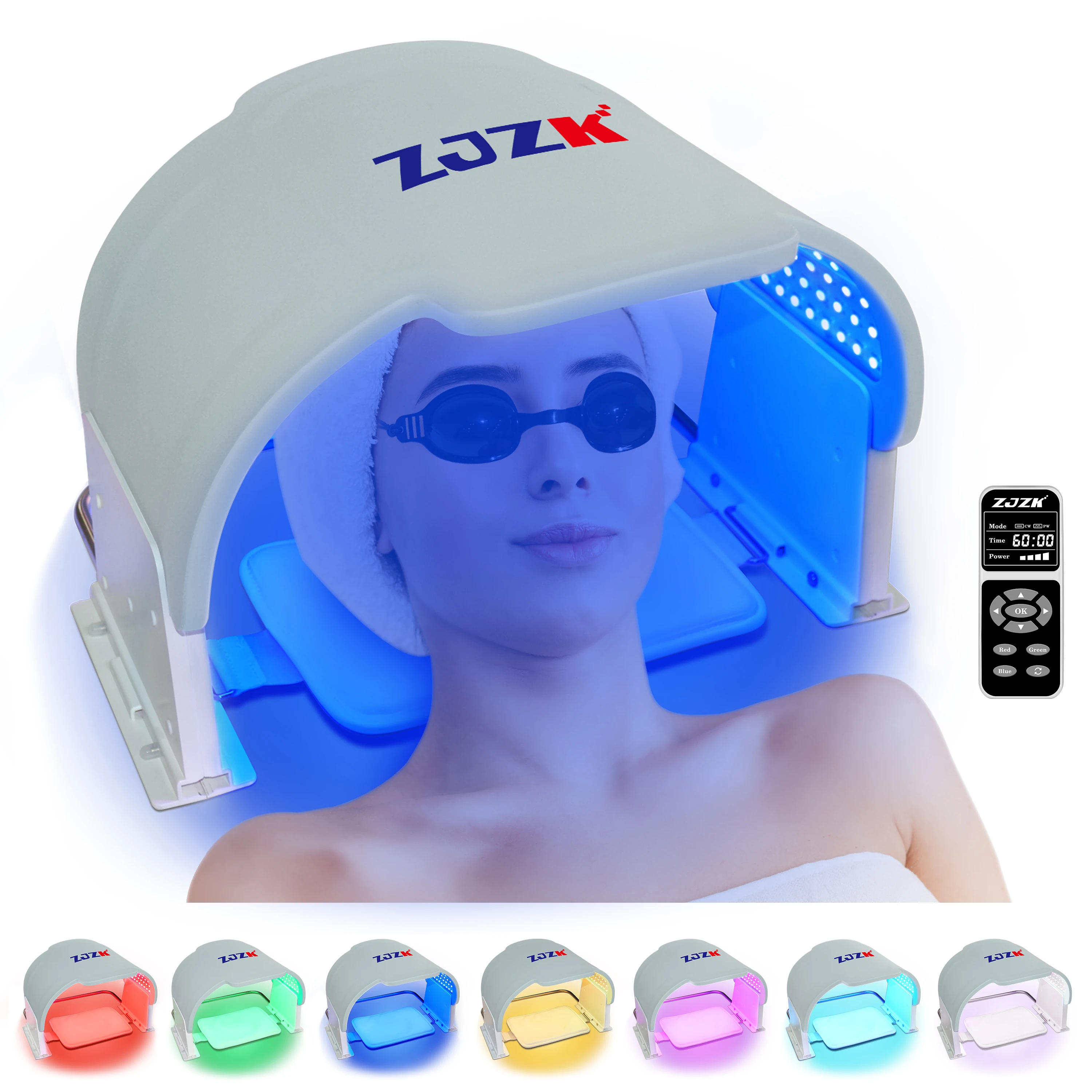 

ZJZK 990 Chips Led Facial Light Therapy With Stand Mask Device 660nm 850nm 940nm Beauty Equipment For Face Actinic Keratosis