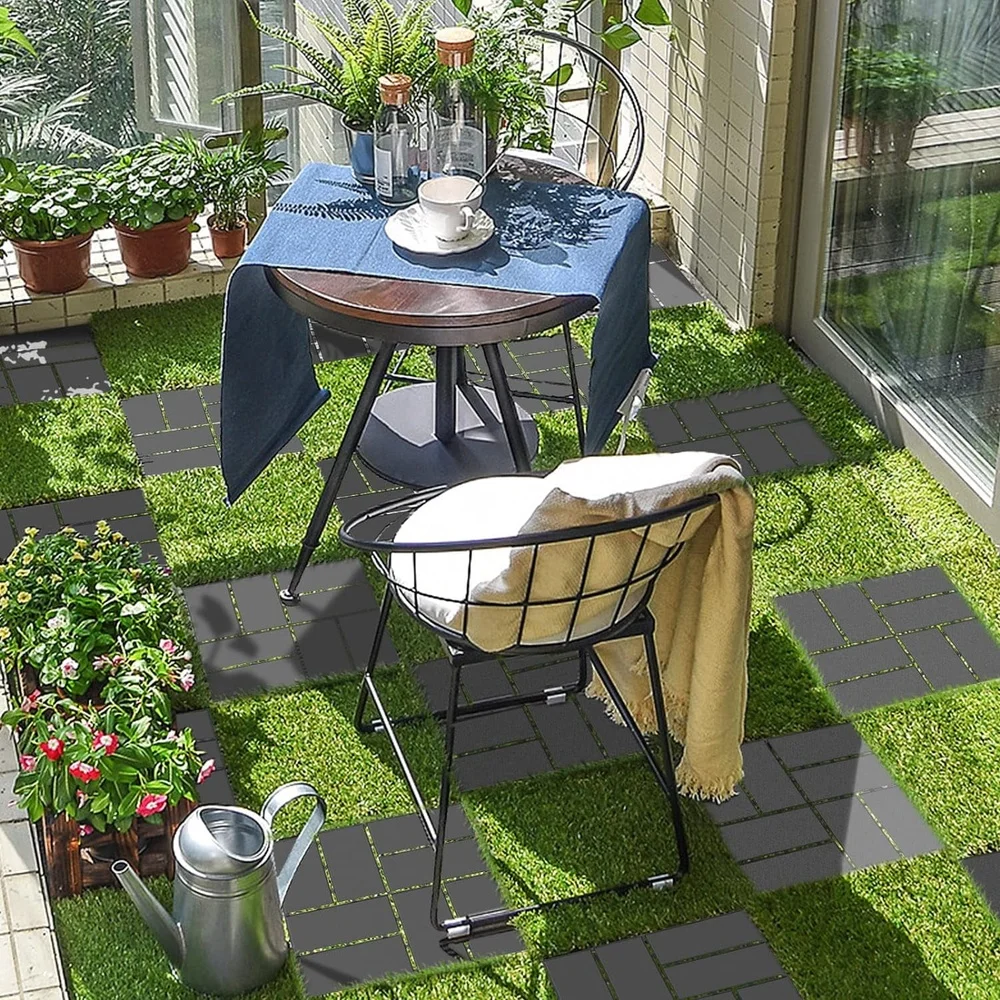 연결식 데크 타일 44팩 방수 파티오 바닥재 쉬운 설치 경량 내구성 맞춤형 야외 사용 모두