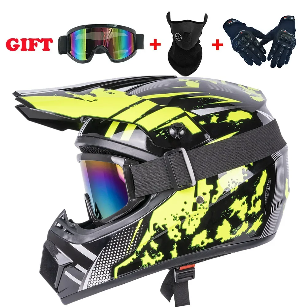 Volledige Gezicht Motorhelm Off-road Motor Gratis Verzending Stuur 3 Geschenken Downhill AM DH Cross Capacete Motocross Casco helmen