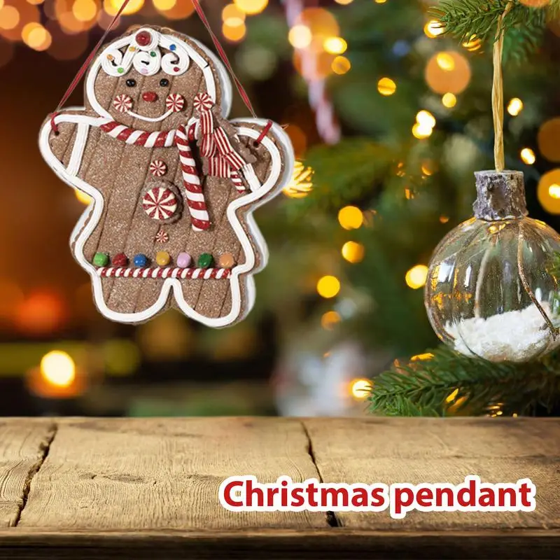 Christmas Tree Pendant Ornaments Hexagonal Cookies Snowman Home Decor For Christmas Tree Hangable Gingerbread Christmas