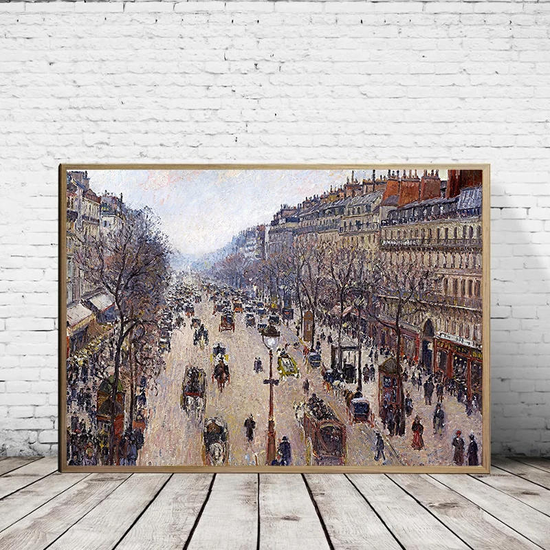 Flower Market Boulevard Montmartre Spring Classic Street Scenes Poster Canvas Painting Wall Art Picture for Room Office Decor