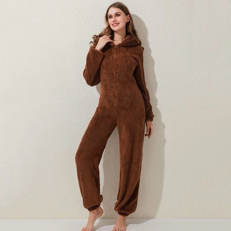Autunno Inverno Addensare Doppio Velluto Camicia Da Notte Delle Donne 2025 di Nuovo Modo Allentato Casual Tute Con Cappuccio Pigiama Della Tuta Sportiva Femminile