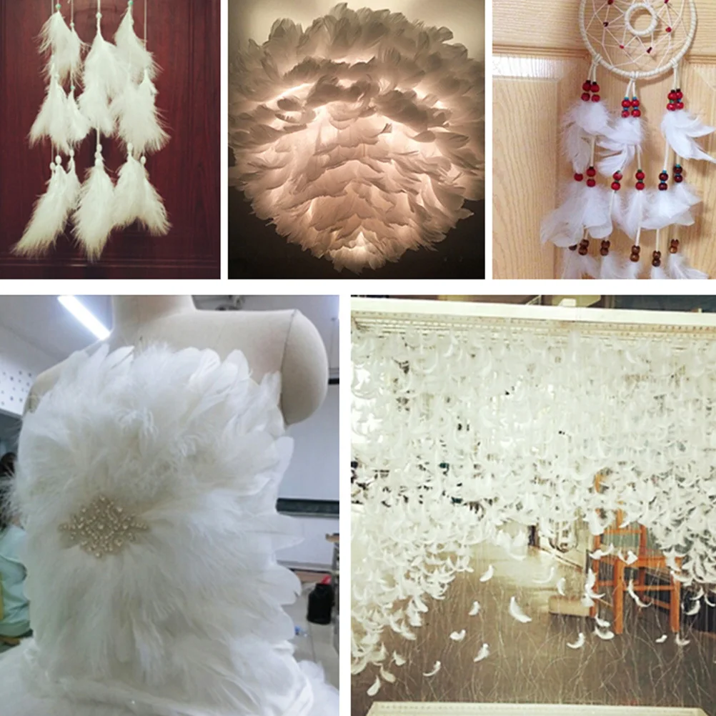

150Pcs Natural White Goose Pure Natural Tips for Wedding Party Decor DIY Crafts Bohemia Style