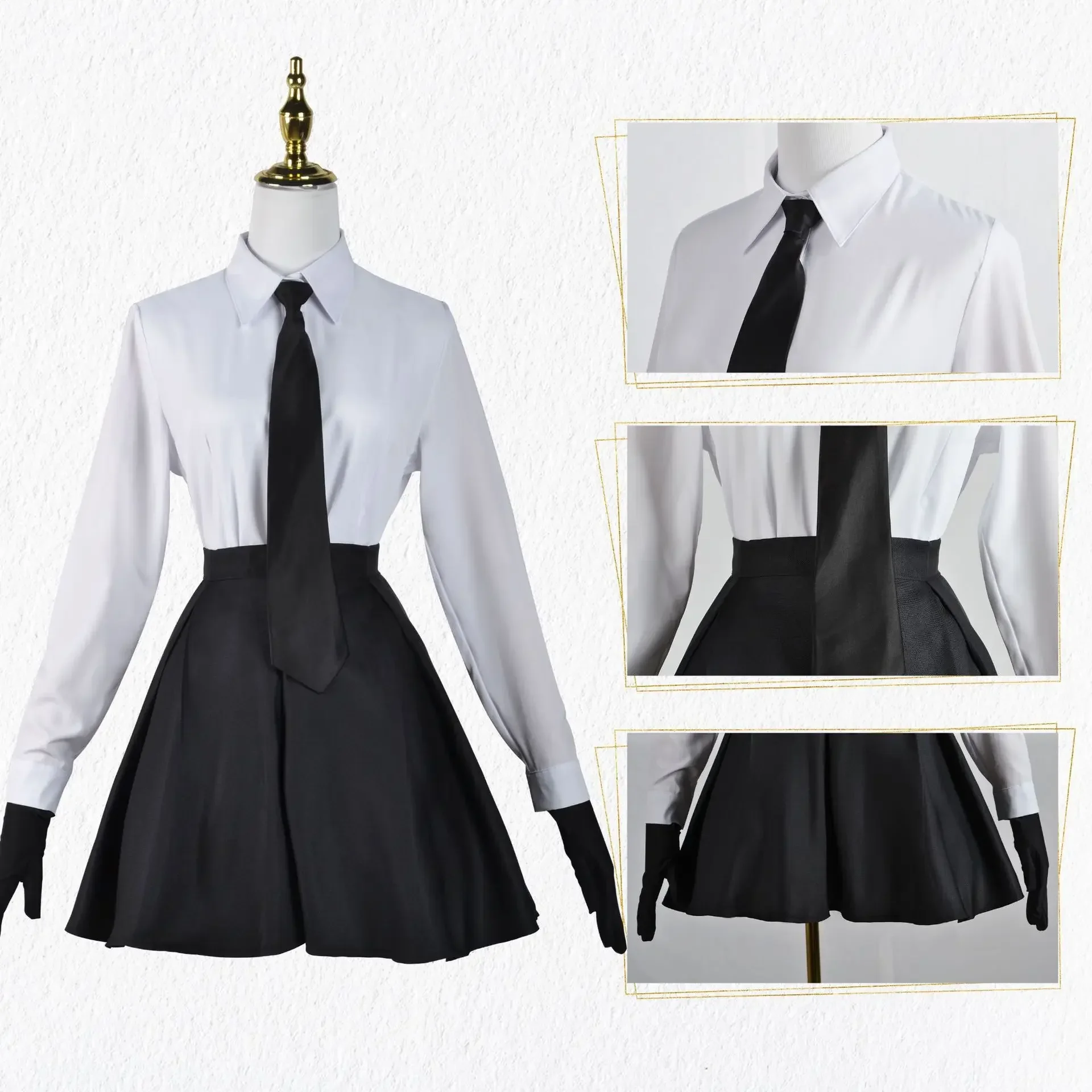 Anime Bungo streunende Hunde Akiko Yosano Kostum Cosplay Kostum Shirt kurzen Rock Schuluniform Set Frauen Halloween Party Kleidung