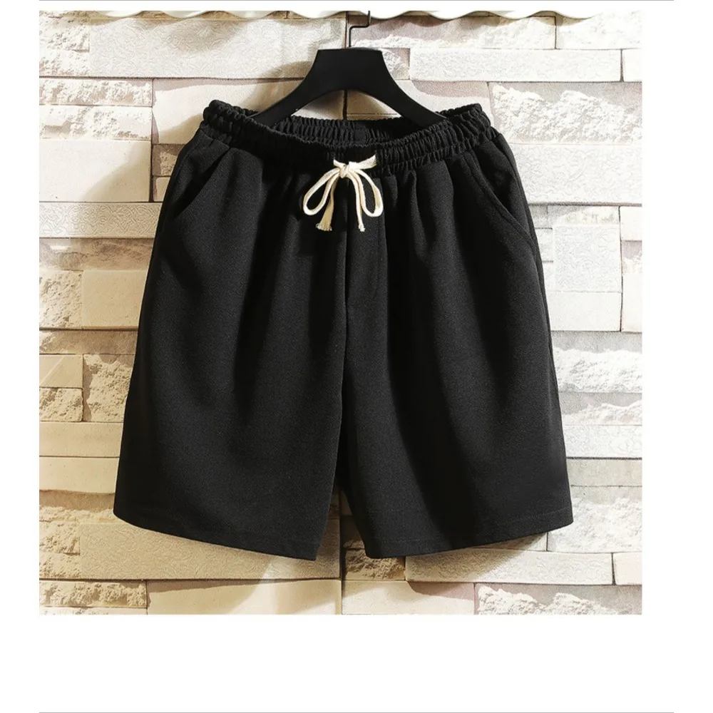 

Новые осенние шорты для мужчин, модные однотонные свободные повседневные пляжные шорты, универсальные однотонные шорты из чистого хлопка