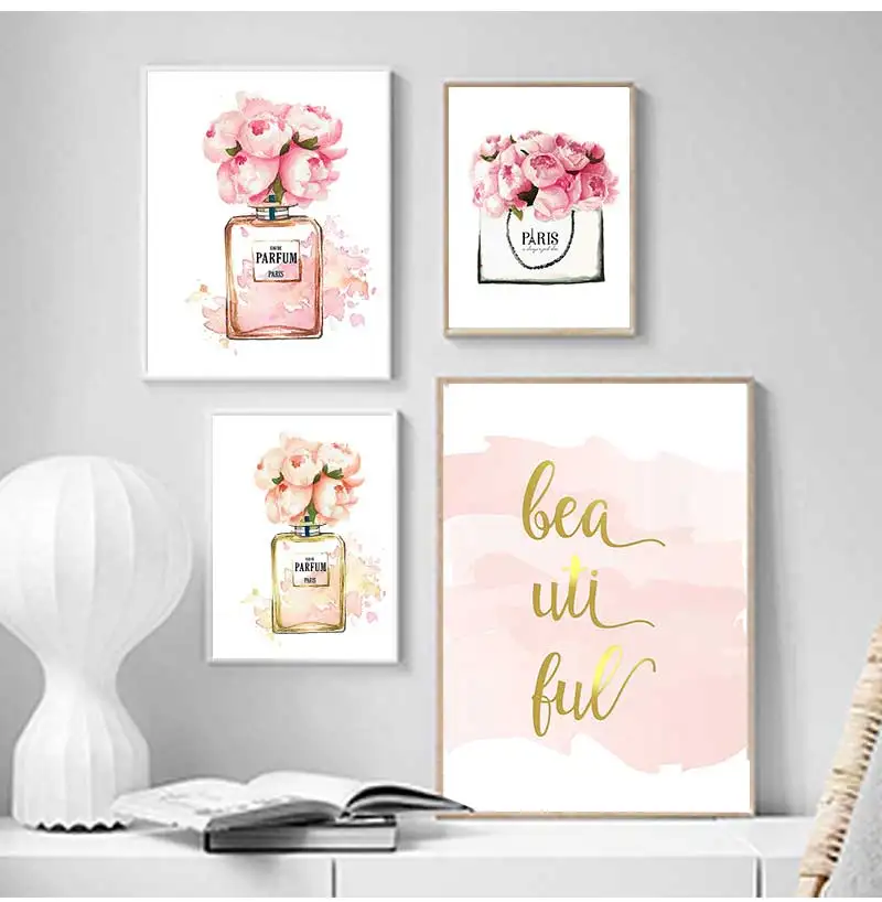 Bottle Canvas Painting Coco Wall Pictures For Living Room Fashion Posters and Prints No Frame Modern Wall Art Home Decor Perfume