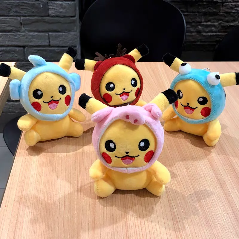 Llavero pequeño de PokéMon para niños, juguete de peluche, Mini colgante, Rana, cerdo, ciervo, elefante, bolsa