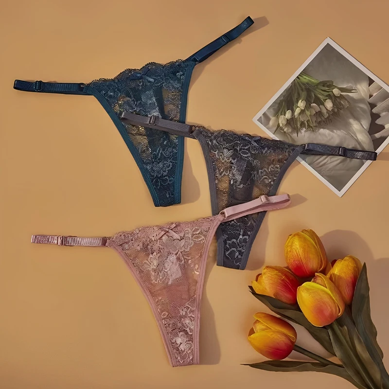 المنشعب Traceless الملابس الداخلية النساء منخفضة الخصر تنفس مثير عاطفي T على شكل ثونغ مثير سراويل
