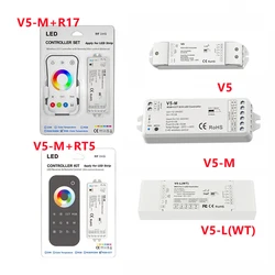 Skydance 5 in1 RGB + CCT kontroler LED V5 V5-M V5-L 5 kanałów 2.4G HZ WiFi/RF LED ściemniacz RGB + kolorowy Push