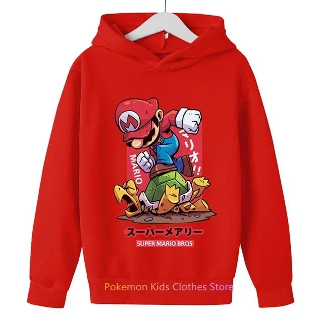 Sudaderas con capucha de Super Mario bros para niños, Sudadera estampada, ropa de manga larga para adolescentes, niños y niñas, jersey para niños de 3 a 14 años, nuevo juego