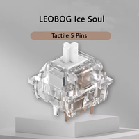 LOBOG Ice Soul Switch Custom Mechanical Keyboard 5 Pins Tactile Switches Light Force RGB Transparent Factory Lubed hi75 Sugar65