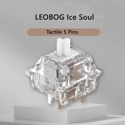 LOBOG Ice Soul Switch Custom Mechanical Keyboard 5 Pins Tactile Switches Light Force RGB Transparent Factory Lubed hi75 Sugar65