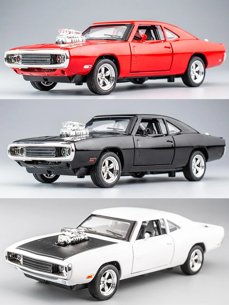 1/32 Fast & Furious 7 1970 Dodge Charger R/T Diecast Alloy Miniature Toy Car Model Pull Back Sound Light Collection Gift For Kid