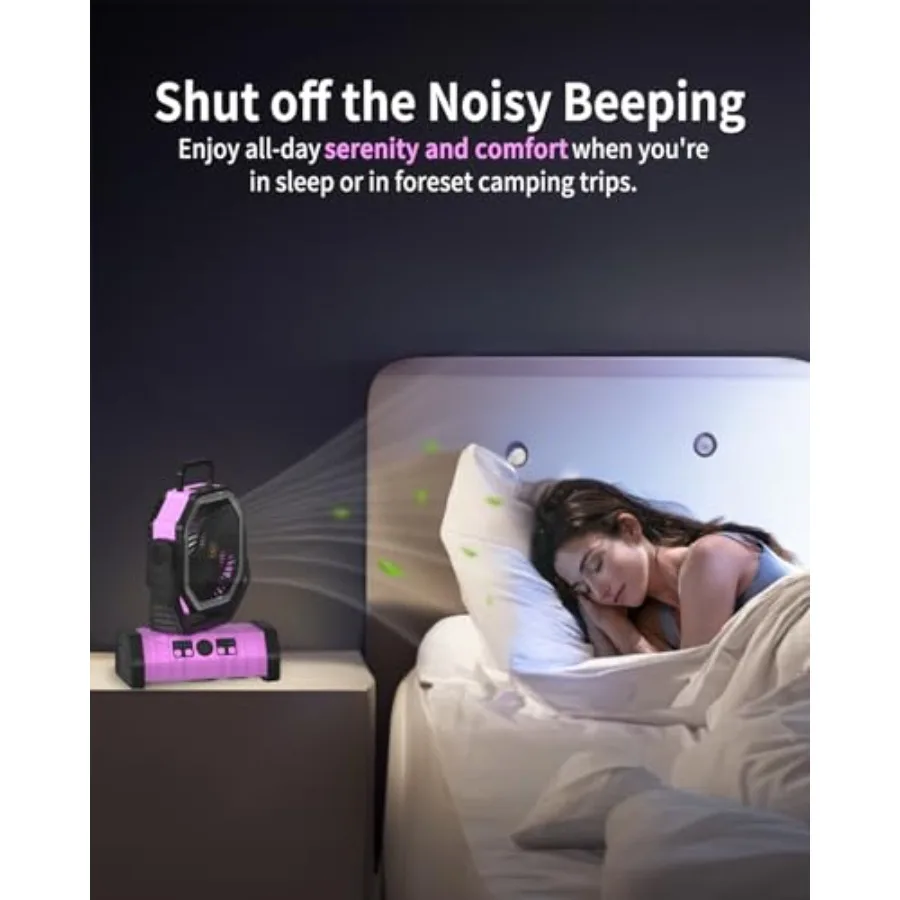 Camping Battery Operated Powered Fan with LED Lantern Light Portable 20000mAh Rechargeable Oscillating Fan with 360° Rotation H