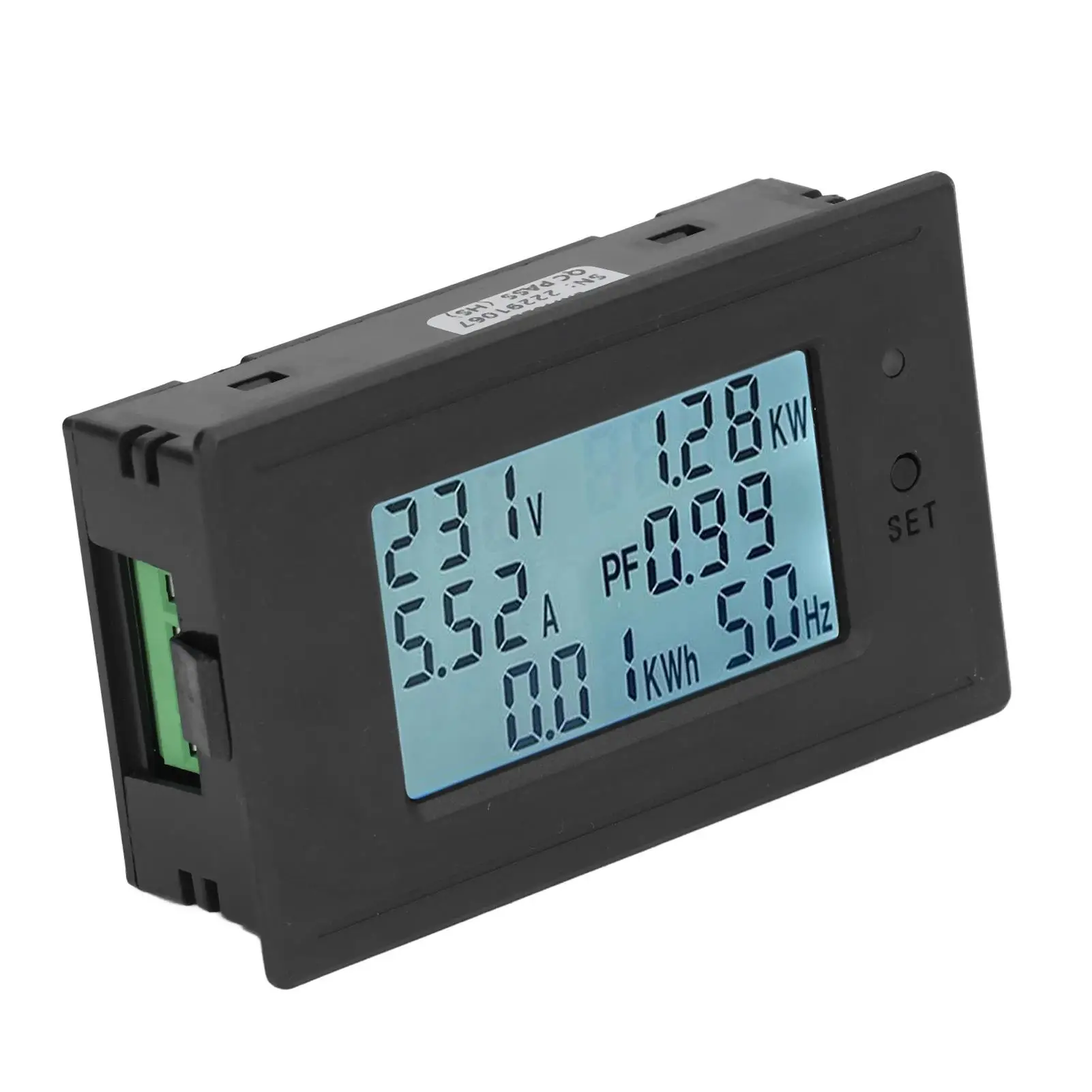 Digital Voltage Current Power Meter with Blue Backlight, DC 6-200V Voltmeter & Under Current Setting for home Use