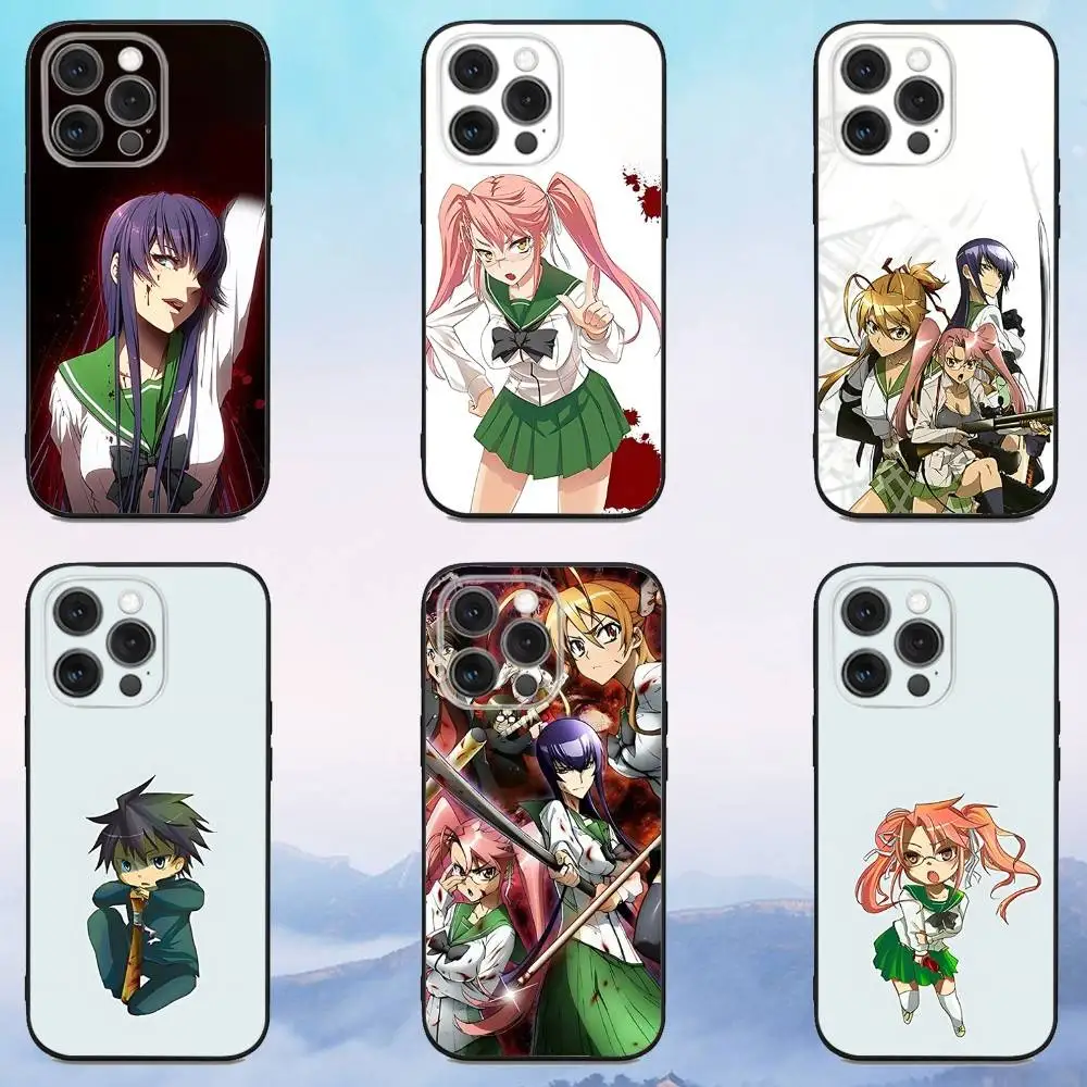 

Highschool of the Dead Anime Phone Case For iPhone 16e,16,15,14,13,12,11,Pro,X,XS,Max,XR,Plus,Mini Soft Black Cover