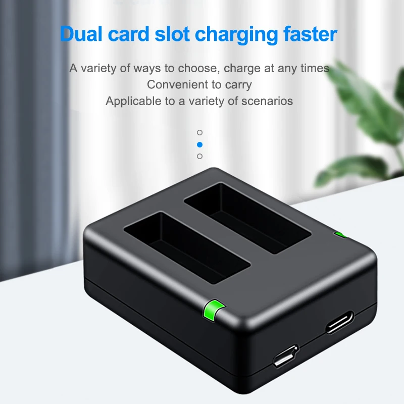 HQIX for Gopro HERO13 Black Action Camera Dual Charger Battery