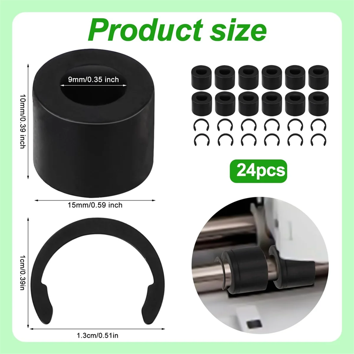 12Pcs Rubber Roller Resolution for Cricut Maker, 12Pcs Rubber Roller Replacement, Effectively Keep Rubber From Moving image 4