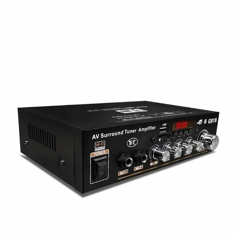 

Мини-усилитель мощности Bluetooth, стереоусилитель мощности FM SD Hifi, 2-канальный усилитель мощности, автомобильный 12 В, USB SD-карта, MP3-плеер