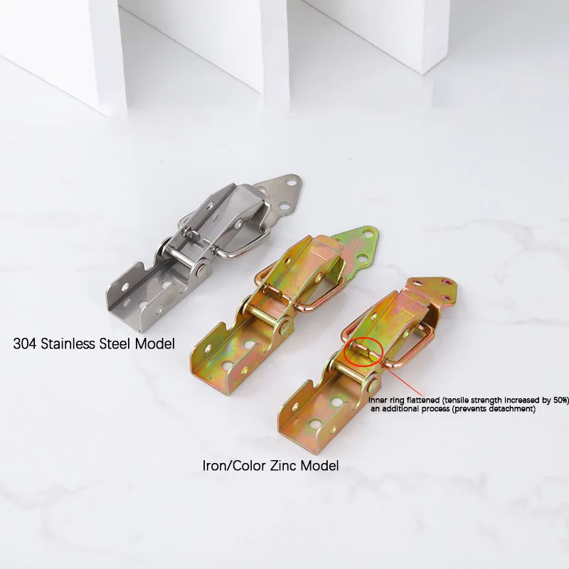 Stainless Steel & Color Zinc Iron Toggle Latch, Heavy Duty Safety Lock Catch for Toolbox Wooden Case Small Box Hardware Fitting