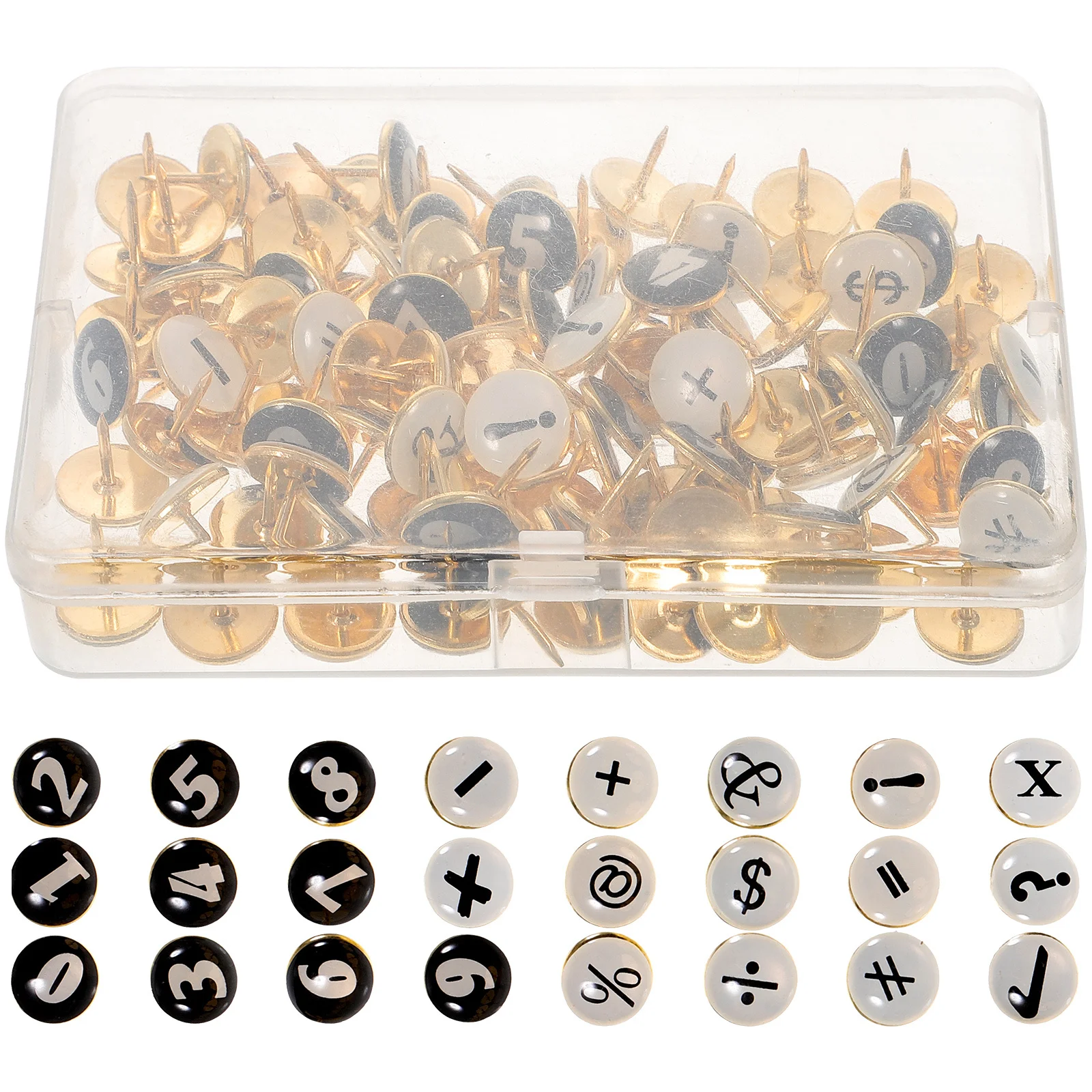 104 قطعة دبابيس الضغط الصغيرة الإبهام المسامير اللوازم المكتبية لوحة الإعلانات دفع دبوس متعدد علامة مسامير الإبهام الزخرفية