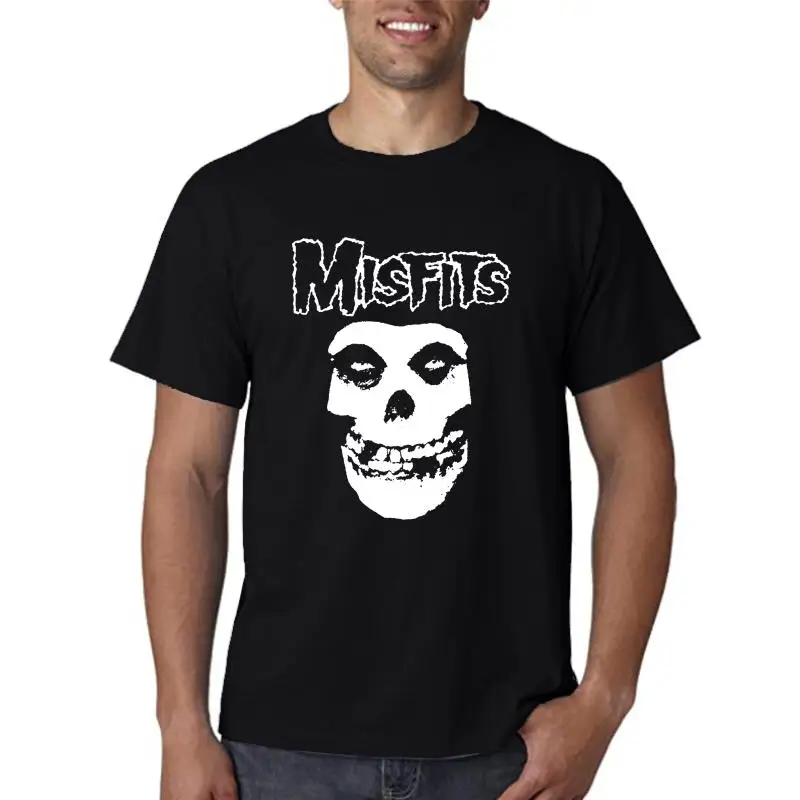 

Мужская черная футболка The Misfits, Череп, психологический ужас, панк, гот S 2Xl