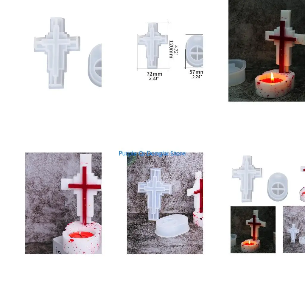 L21E Candlestick Silicone Mold for DIY Resin Casting Crafts and Cement Home Decor