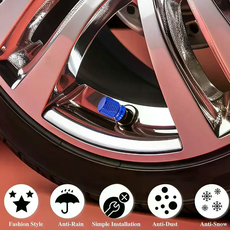 Tampas da haste da válvula do pneu, acessórios de tampas da válvula da roda de alumínio anodizado, universais para carros, suvs, bicicletas, caminhões