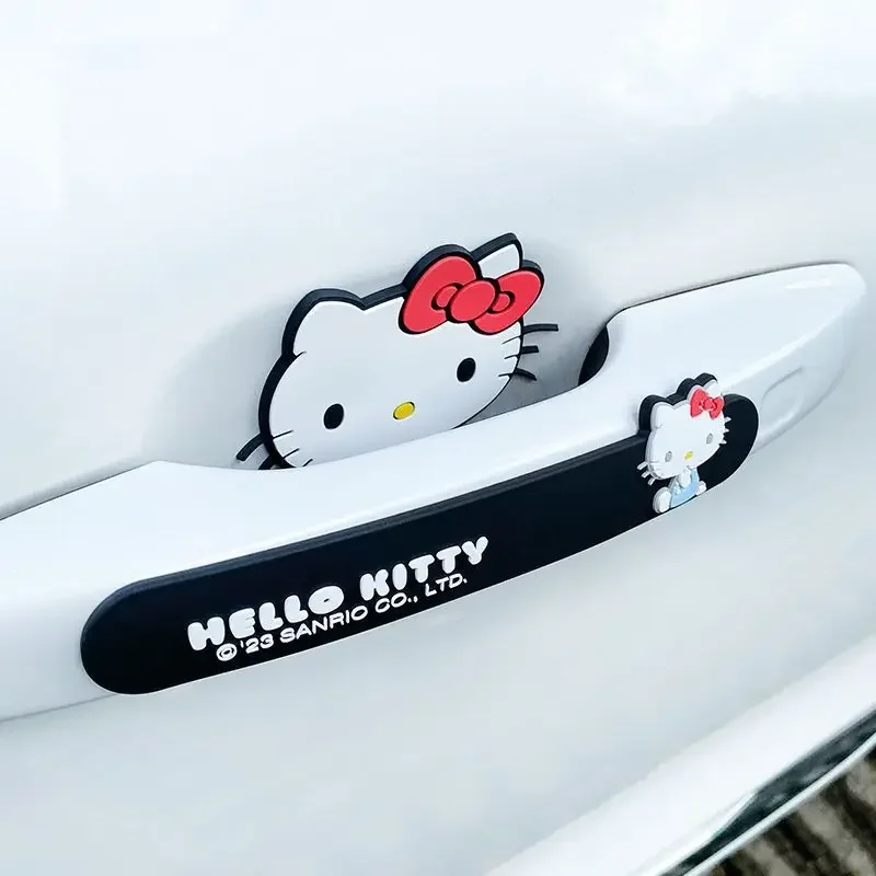 

Sanrio anime cartoon car door handle anti-collision strip Hello Kitty bumper door bowl anti-scratch decorative accessories gift