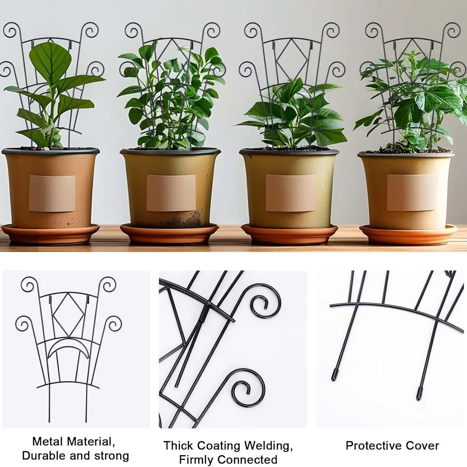 

Металлическая опора для растений, садовая решетка для вьющихся растений, для использования в помещении и на улице, для балконов, для плюща, монстеры, плюща, ивы, клематиса