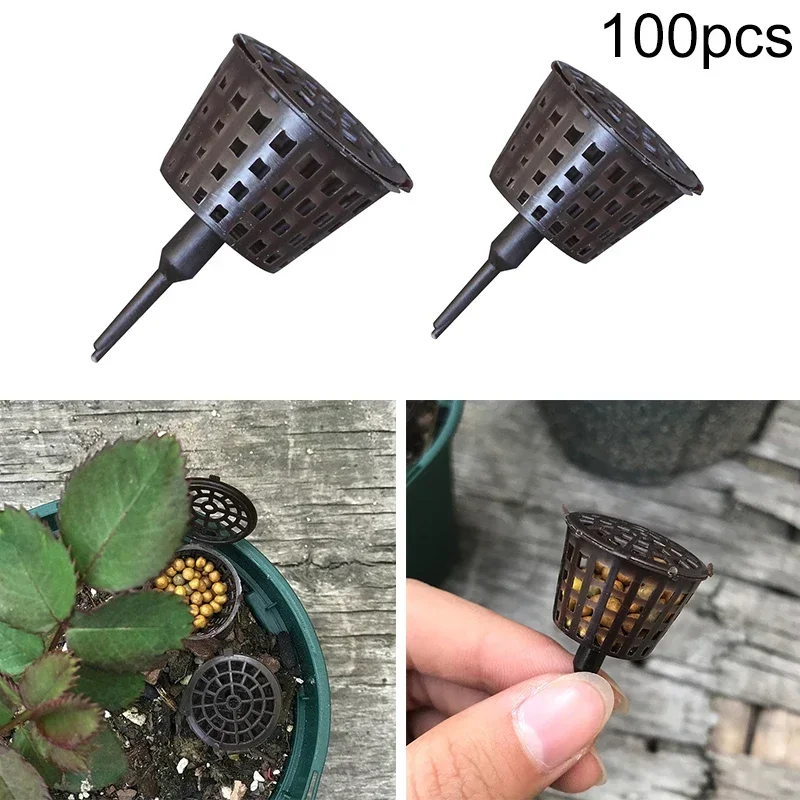 100 PCS Fertilizer Basket Plastic Plant Fertilizer Box Park Bonsai Fertilizer Container Nursery Pots Garden Tool Accessories