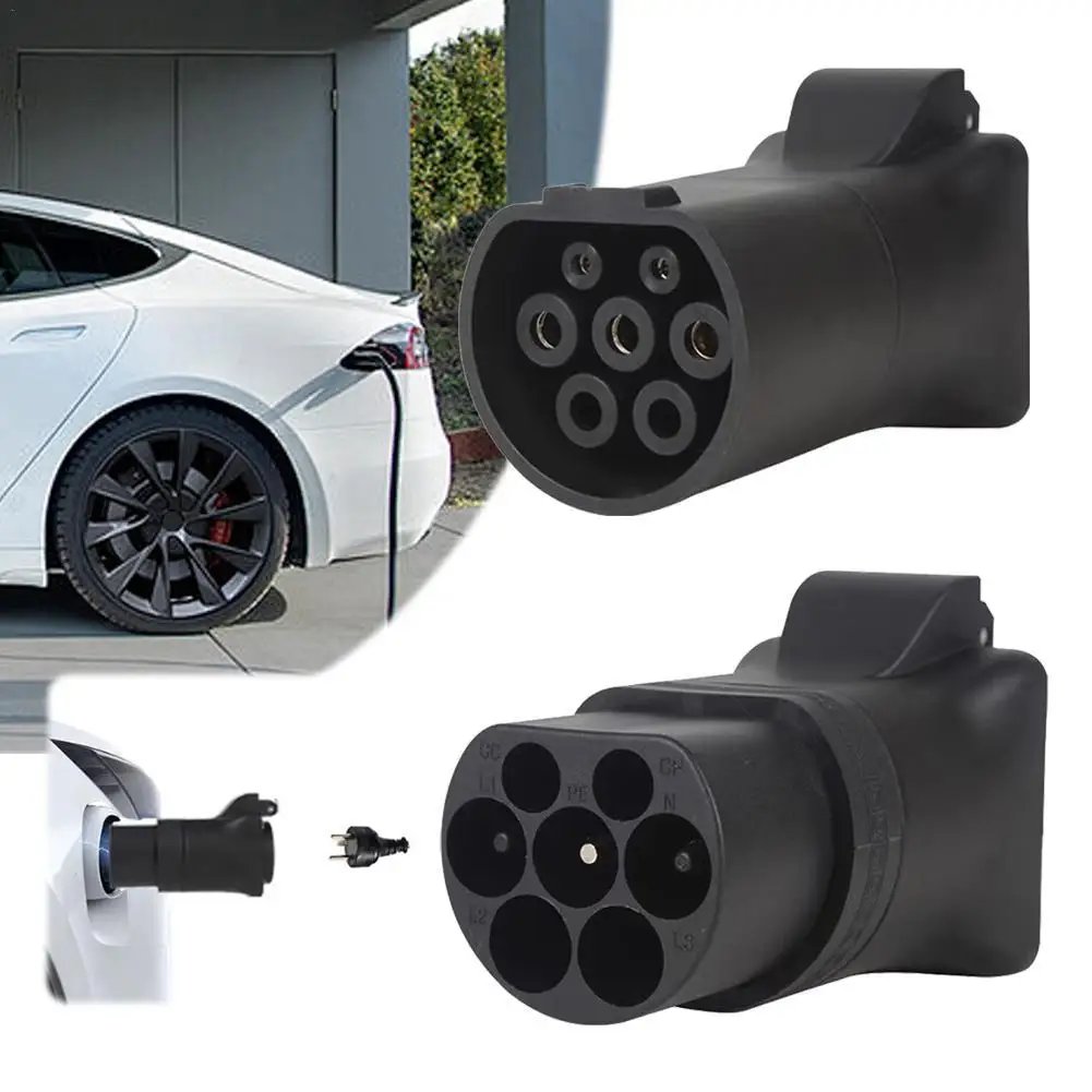 

V2L TYPE 2 To 220V Universal Female Socket Male Socket EV Car Discharger Adapter
