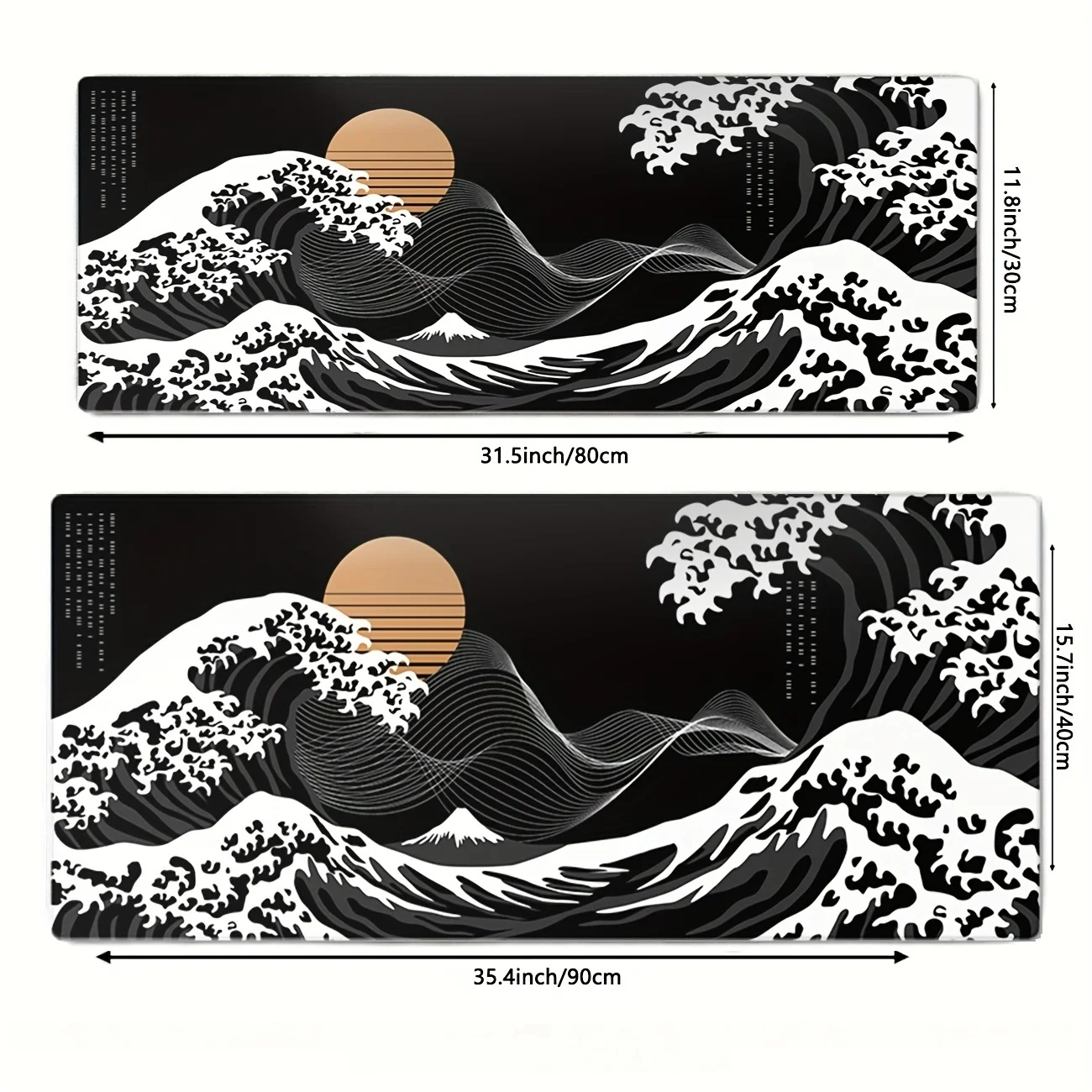 Black Wave Table Mat Black Game Mouse Pad Mat Anti-Slip Mat Desktop Carpet Game Handle Desktop Gadget Mouse Pad