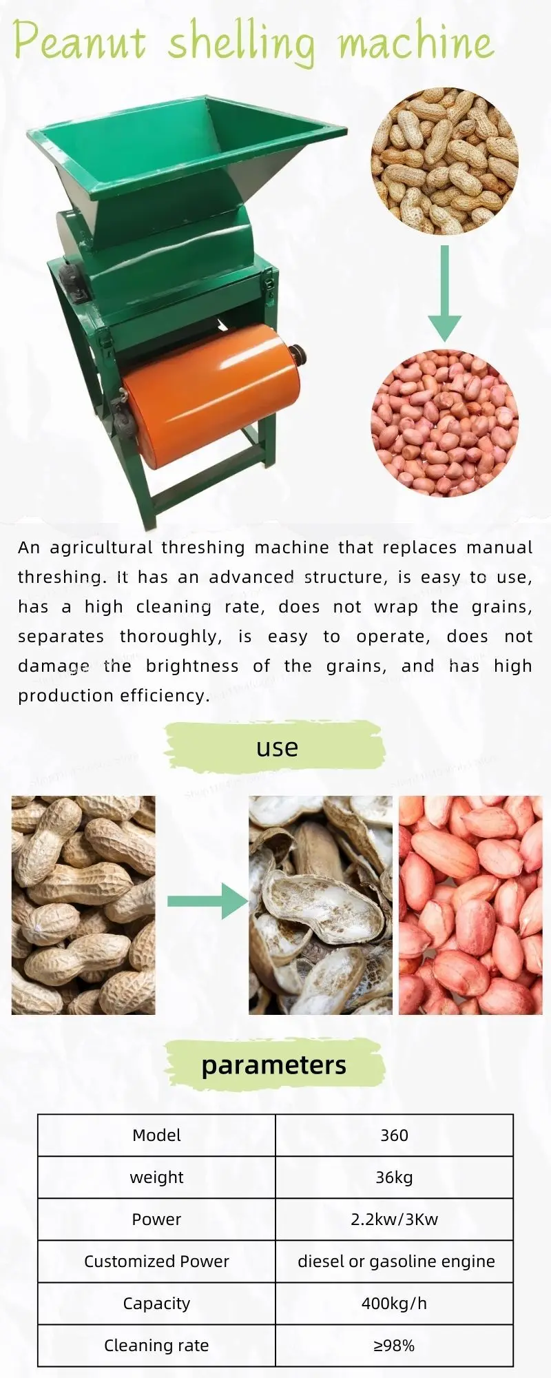 Сепаратор арахисового зерна и скорлупы арахиса Шеллер для арахиса