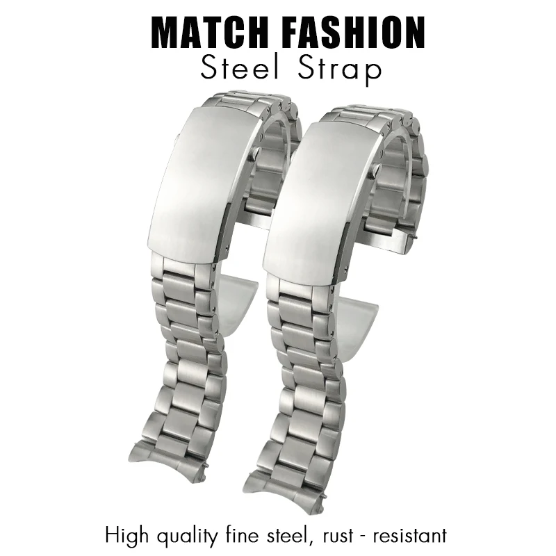 21mm High Quality Stainless Steel Watchband for Omega Planet Ocean 600M Push Buckle 43.5mm Dial Curved End Solid Watch Strap