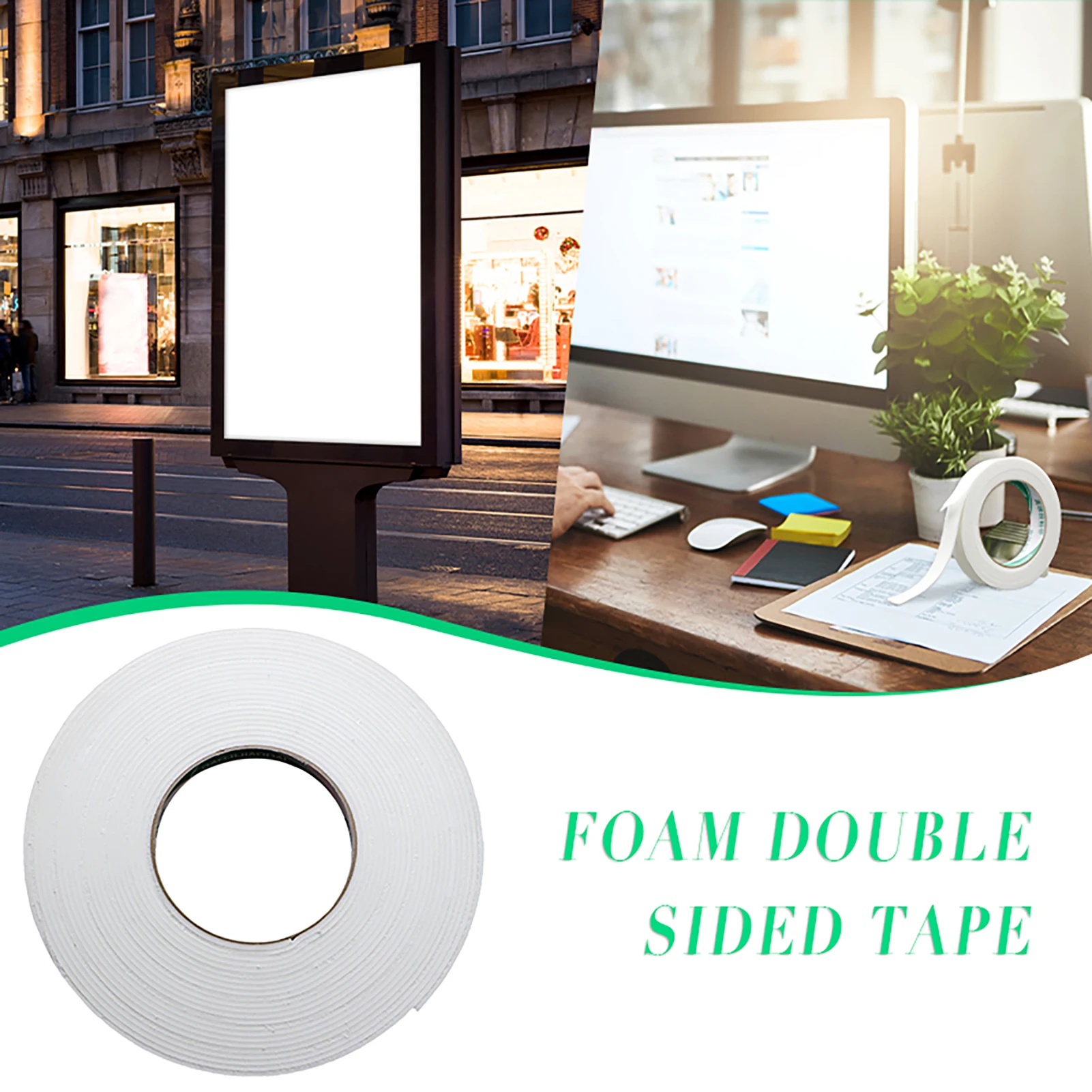 Double Sided Foam Tape Strong PE Highly Adhesive Foam Double Sided Tape for Bonding Attaching Mounting