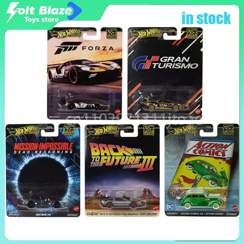 

Hot Wheels 2025 Pop Culture HXD63-L Series Lamborghini Back To The Future Cars Model Kids Toys Model Car Collection Boy Gifs