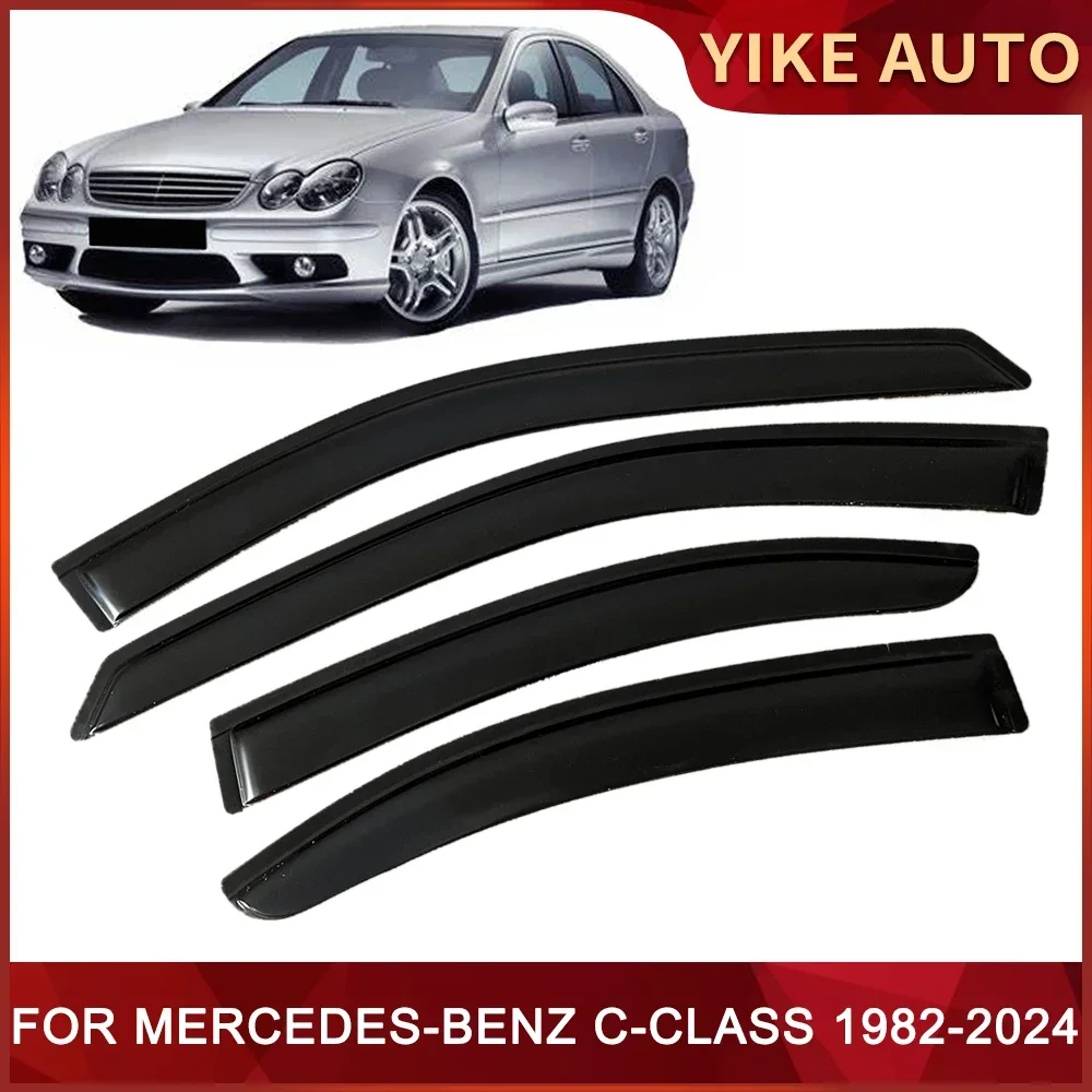 Window Visor for MERCEDES-BENZ C-CLASS W201 W202 W203 W204 W205 W206 1982-2024 Door Visor Rain Guards Side Window Wind Deflector 