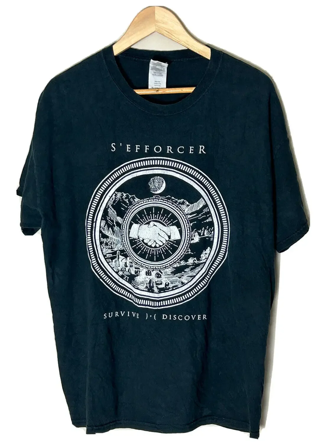 S' Efforcer Shirt Black Short Sleeve Crew Neck Survive Discover XL