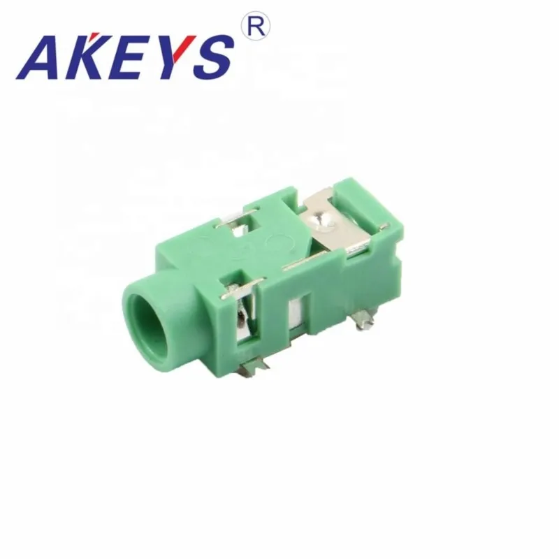 10PCS PJ-327C 3.5 Earphone Jack 4 Pin Insert Pin 2 Fixed Pin Jack For Micro Usb Power Socket Green