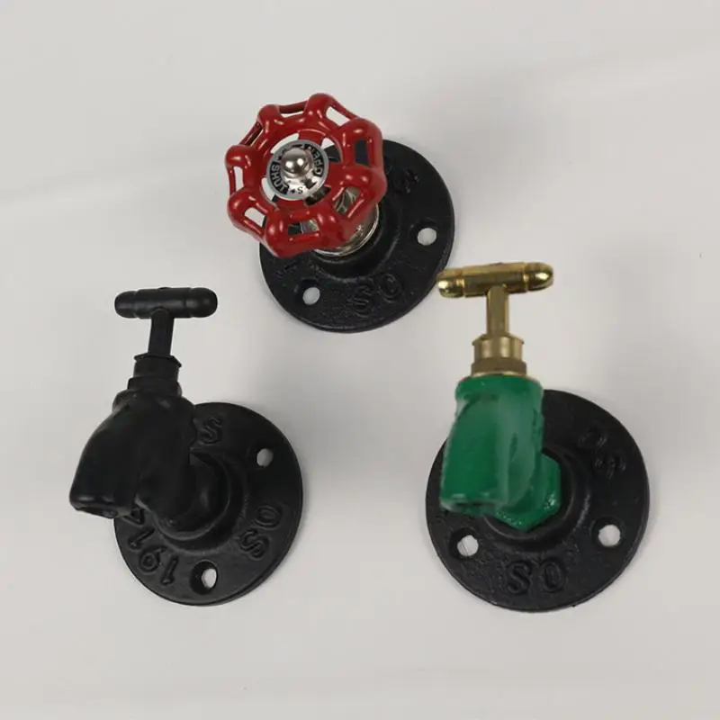 Loft Cabinet Pulls Black Metal Retro Valve American Industrial Style Durable Handles for Kitchen Wardrobe Drawer Hardware