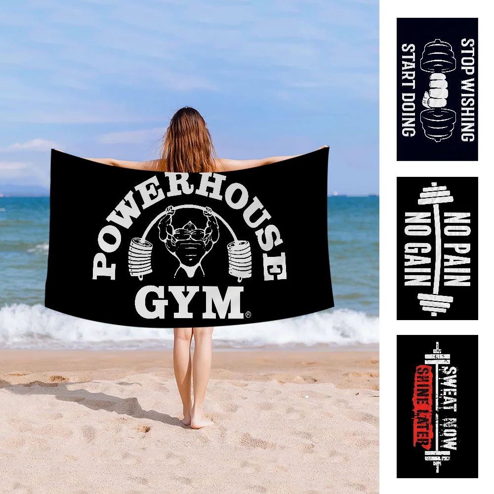 Powerhouse Gym Towel Microfiber Beach Towel Absorbent Quick dry Soft Yoga Swimming Resort Mountain Climbing Towel