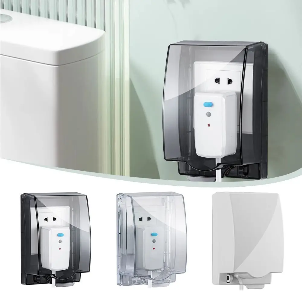 Portable 86 Type Switch Protective Cover Transparent Self-Adhesive Socket Protector Power Outlet Splash-Proof Plug Box for Home