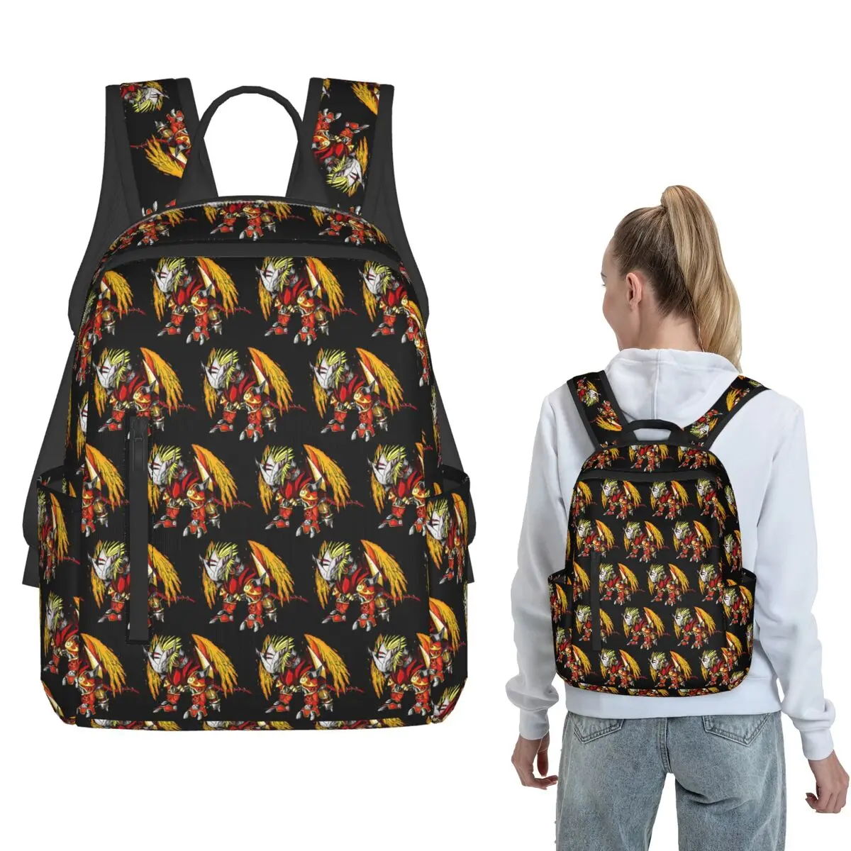 

Cartoon Monster Art Backpack Large Capacity Kids BookBag School Bag Shoulder Bags for Men Women