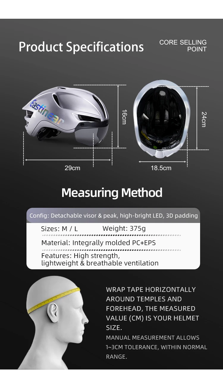 New Pneumatic Bicycle Helmet 3D Shock-Absorbing Lining Ventilated And Breathable Men's And Women's Road Mountain Safety Helmet