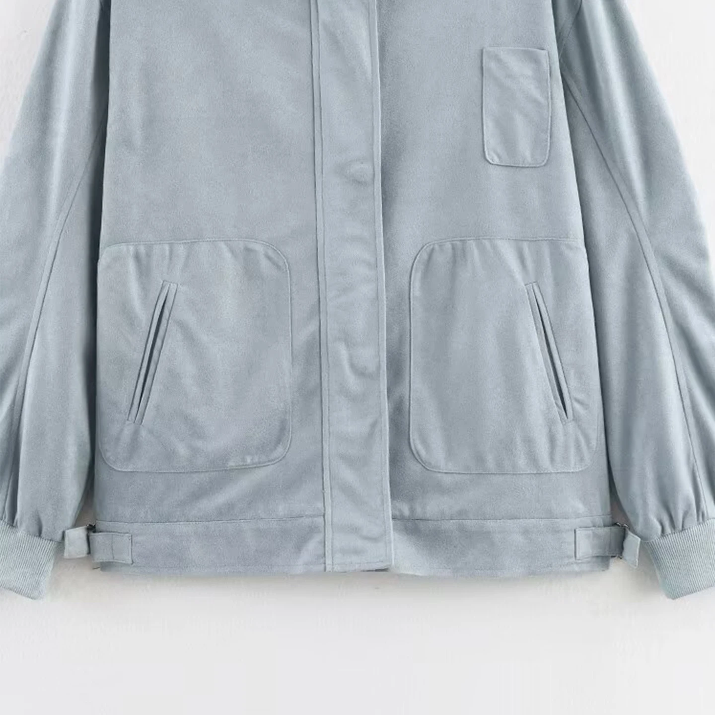 

Retro Sle Women's ort Suede Jaet Pure Color Lapel Loose Fit Autumn New Arrival Z Ladies Faion Outerwear