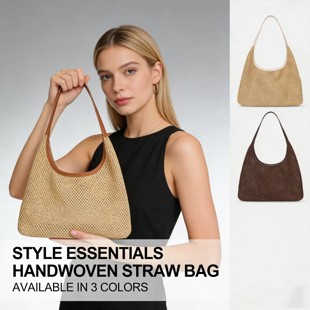 

Большая сумка через плечо, соломенная сумка для покупок, женская сумка-тоут из плетеной соломки, модная пляжная дорожная сумка