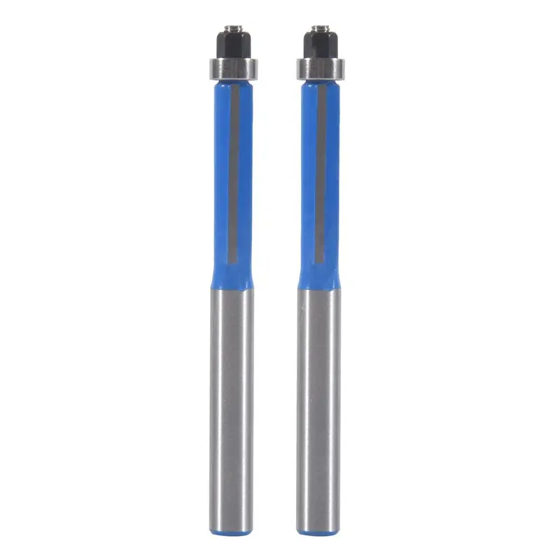 

[Superx&KND]2Pcs 2.6 Inch Long 2 Edges Flush Trim Router Bit 1/4 Inch X 1/4 Inch For Carpenter