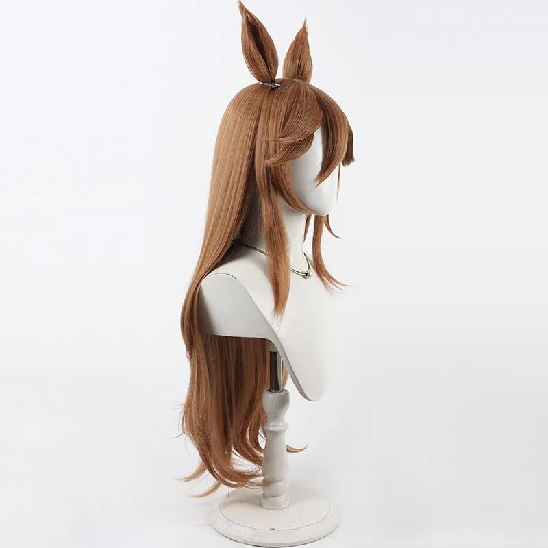 Gioco Pretty Derby Samson Grande Parrucca Cosplay Marrone Lungo Lunghezza Capelli Cosplay Con Orecchie Coda Per Comicon Party Donne Adulte Uomini